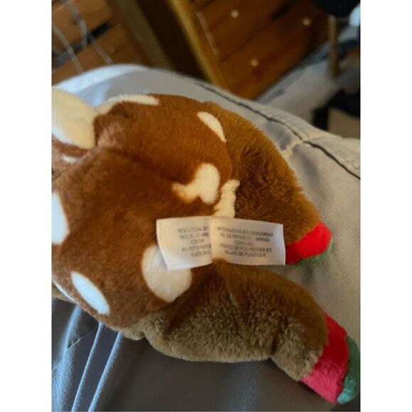Ty Brown Beanie Baby Bellies JUNO the Christmas Reindeer Plush Stuffed Toy - Picture 11 of 12